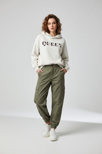 Hoodies Queen pour femme Oak Grey