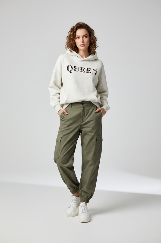 Hoodies Queen pour femme Oak Grey