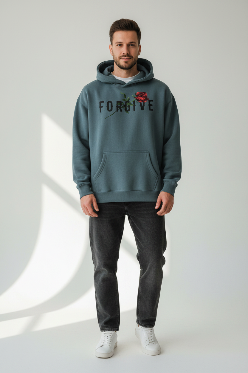 Hoodies Forgive Pour homme Grey Blue