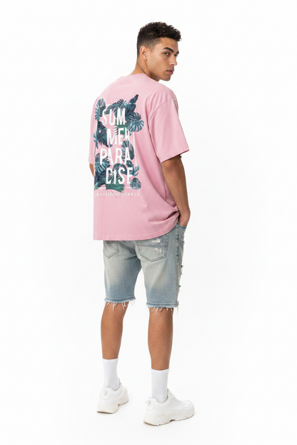 T-shirt Summers Paradise Pour Homme Pink