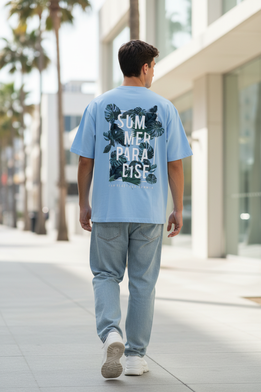 T-shirts Summers Paradise Pour Homme Bleu