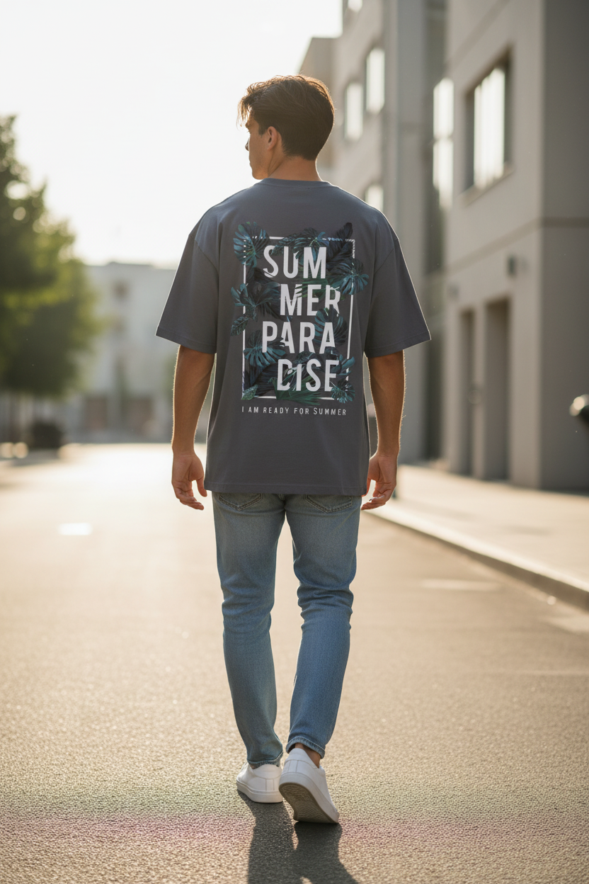 T-shirts Summers Paradise pour homme Gris